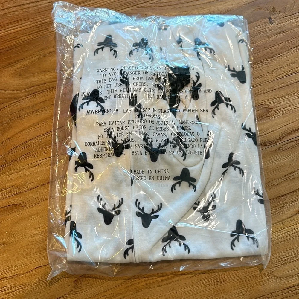 Family PJs Pajamas Baby Infant Toddler Zip Front Footies Matching Deer Print NWT